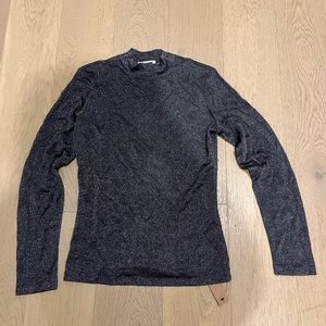 Brand New Reformation Bailey Knit Top Black Sparkle - Size Large